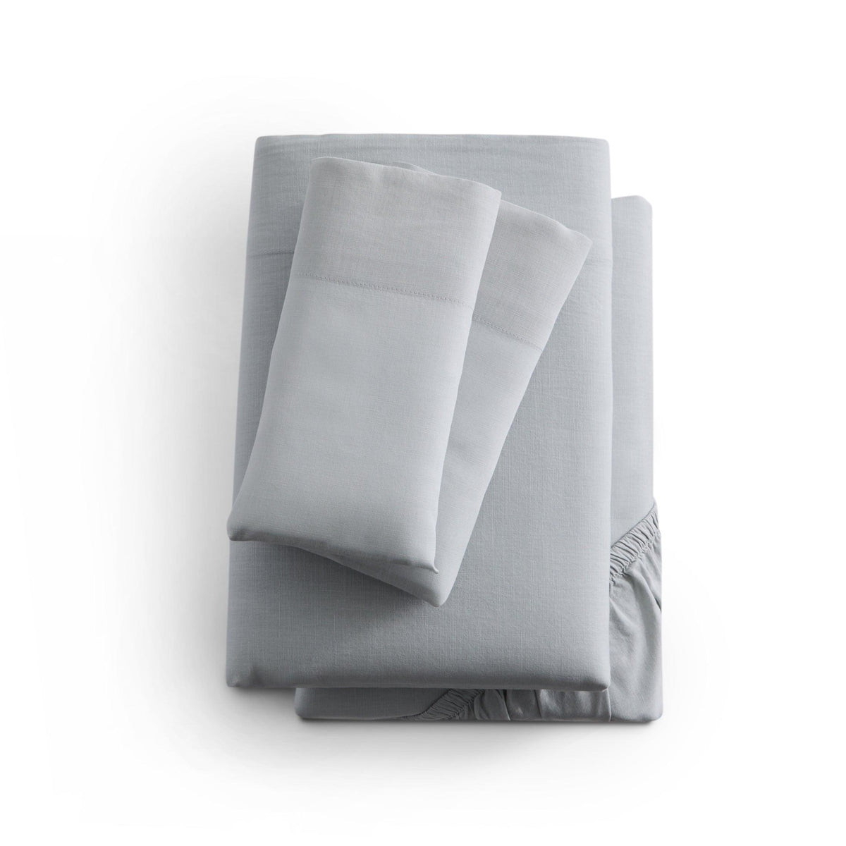Malouf Linen-Weave Cotton Sheet Set - FOG - beddingbag.com