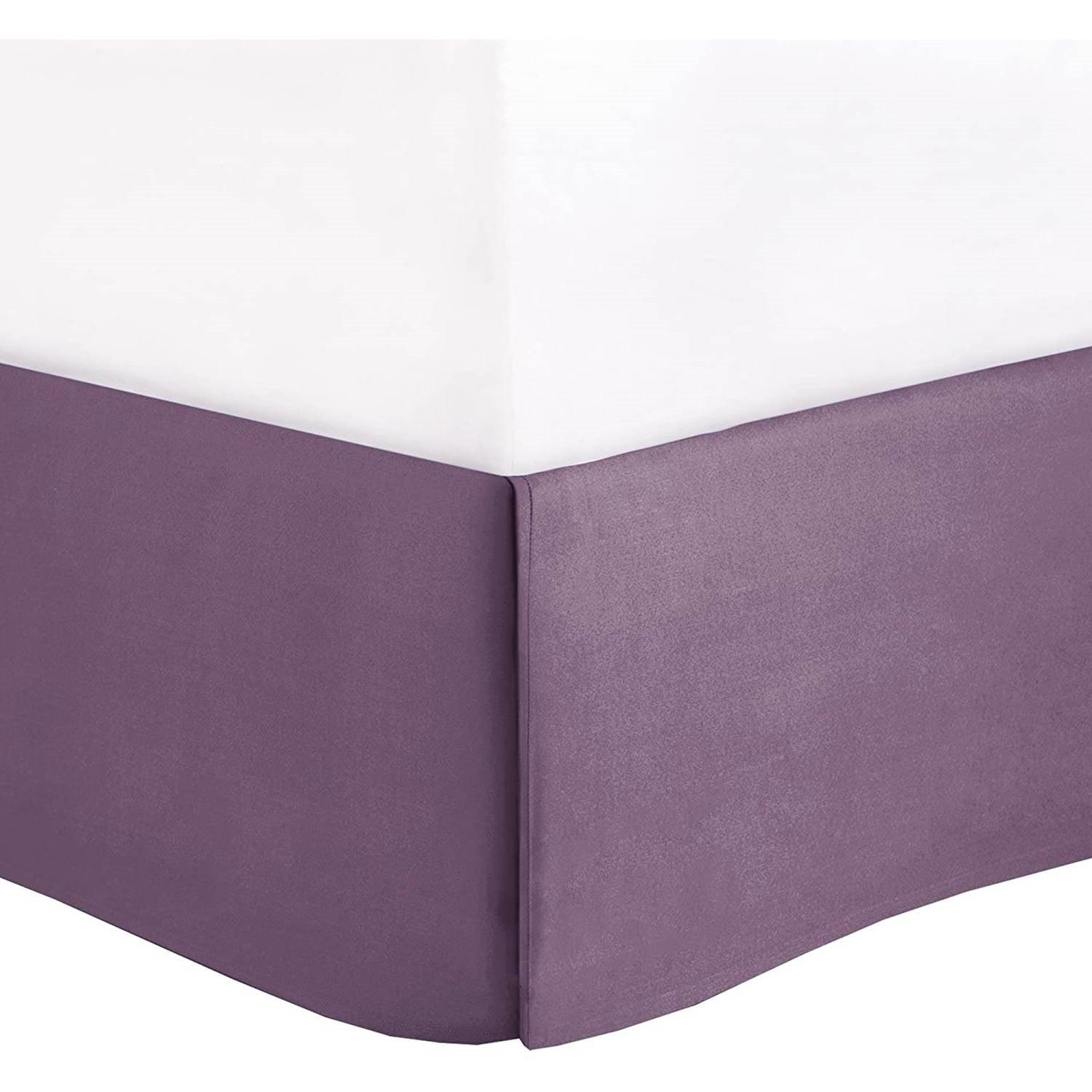 Queen Size 7 Piece Bed In A Bag Comforter Set Faux Silk Purple Gray Stripes - beddingbag.com