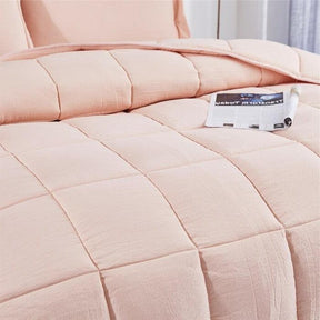 Queen Size Pink 3 Piece Microfiber Reversible Comforter Set - beddingbag.com