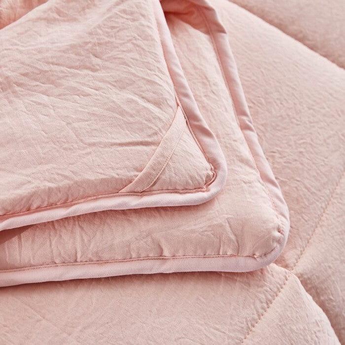 Queen Size Pink 3 Piece Microfiber Reversible Comforter Set - beddingbag.com