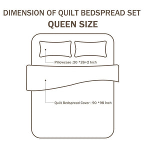 Queen 3-Piece Cotton Quilt Bedspread Set with Grey White Floral Pattern - beddingbag.com