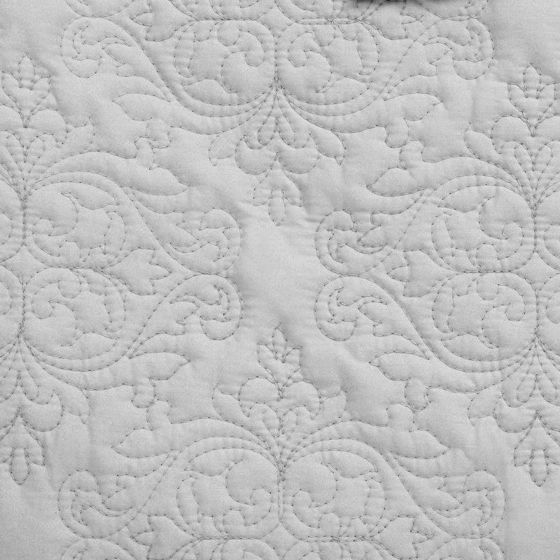 Queen Size 100-Percent Cotton 3-Piece Quilt Bedspread Set in Light Grey - beddingbag.com