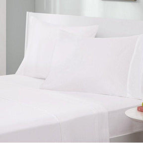 Full Size 4-Piece Cotton Blend Jersey Sheet Set in White