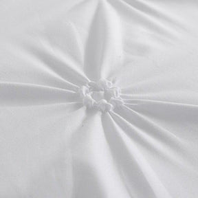 Twin Size All Season Pleated Hypoallergenic Microfiber Reversible 2 Piece Comforter Set in White - beddingbag.com