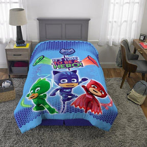 PJ Masks Kids Comforter and Sham 2-Piece Set Twin/Full Reversible - Blue - beddingbag.com