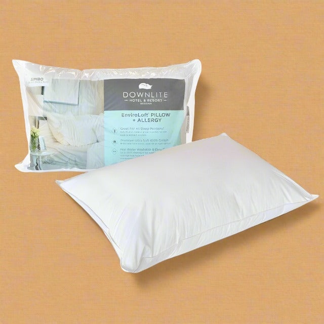 EnviroLoft® Down Alternative Medium Hotel Pillow for Back & Side Sleepers (Hypoallergenic) - beddingbag.com