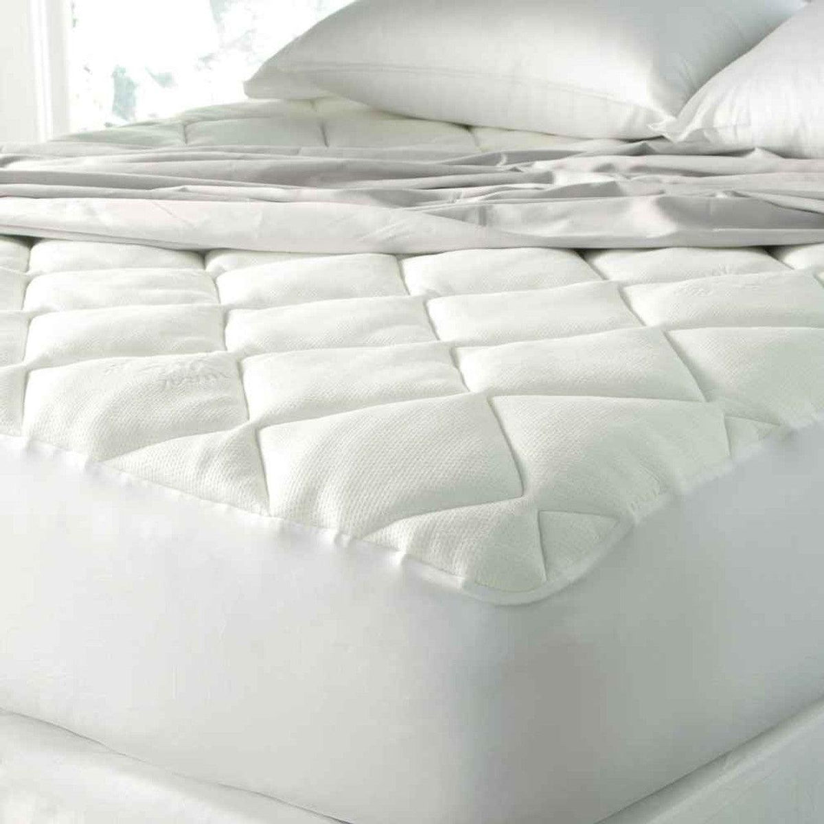 Extra Plush Rest-Fill Down Alternative Bamboo Blend Mattress Pad with Quiet Bottom (Hypoallergenic) - beddingbag.com