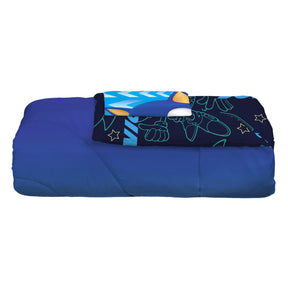 Sonic the Hedgehog Kids Twin/Full Comforter and Sham 2-Piece Set Reversible - Blue - beddingbag.com